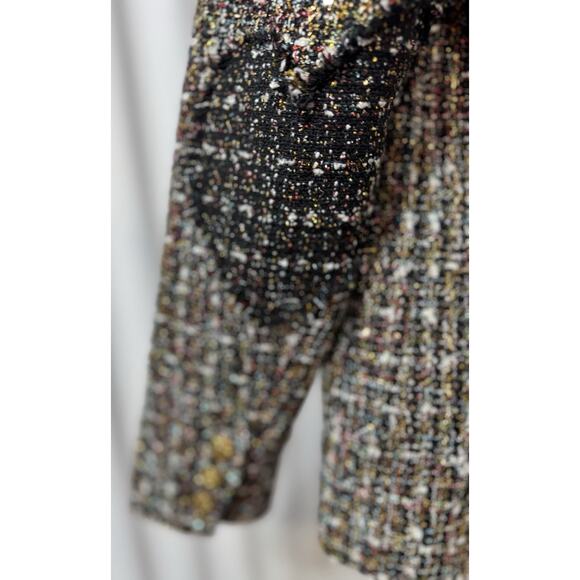 Kerri Rosenthal NWT Happy Hour Boucle Blazer Size Small in Black/Multi Tweed - Picture 5 of 9